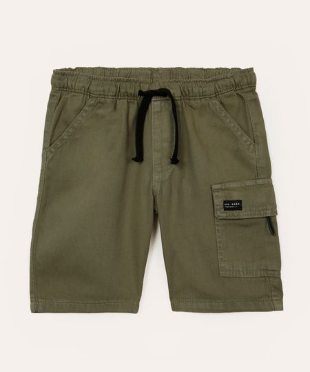bermuda cargo de sarja infantil verde 4