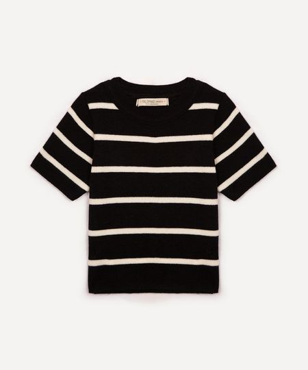 cropped de tricot infantil listrado off white 10