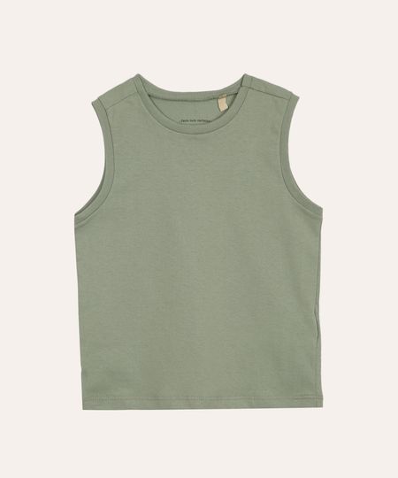 regata infantil de algodão verde 1 regata infantil de algodão verde 1