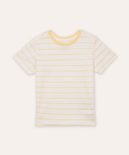 camiseta infantil listrada manga curta amarela 3