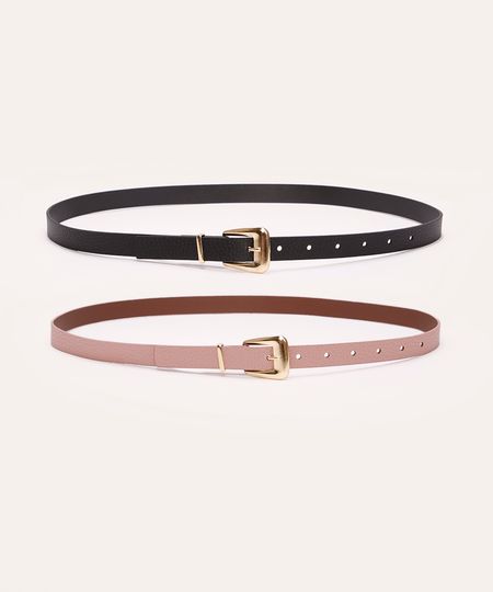 kit de 2 cintos fivela quadrada texturizado colorido 95CM kit de 2 cintos fivela quadrada texturizado colorido 95CM