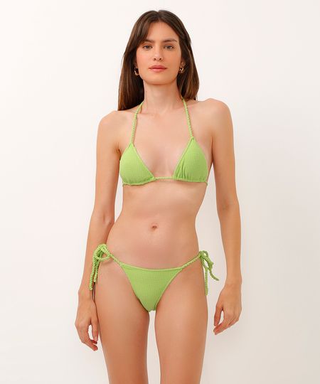 biquíni calcinha tanga texturizada proteção uv verde G