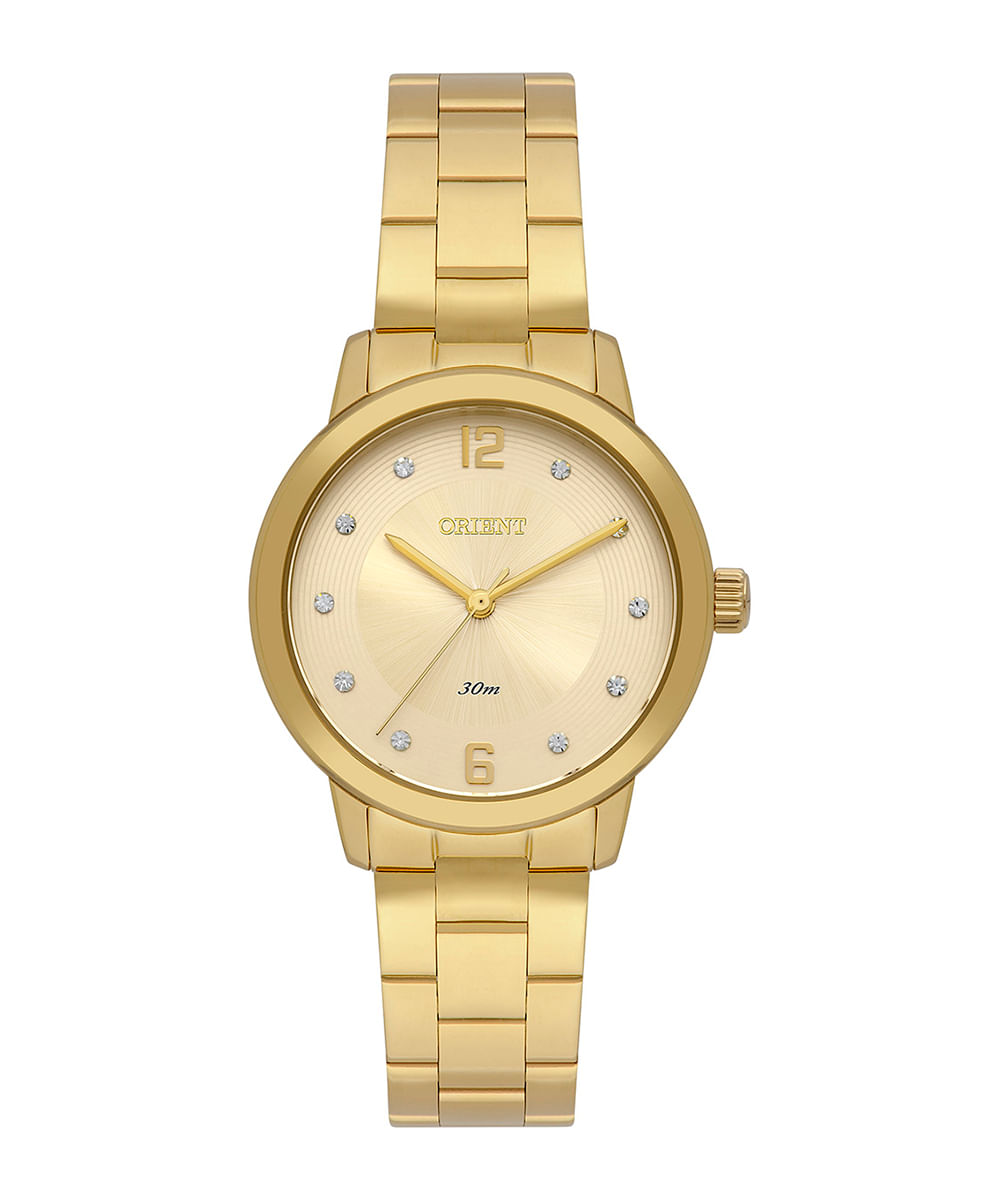 relógio orient fgss0226c2kx analógico dourado