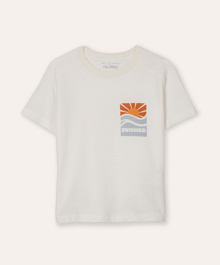 camiseta de algodão infantil texturizada summer off white 6 camiseta de algodão infantil texturizada summer off white 6