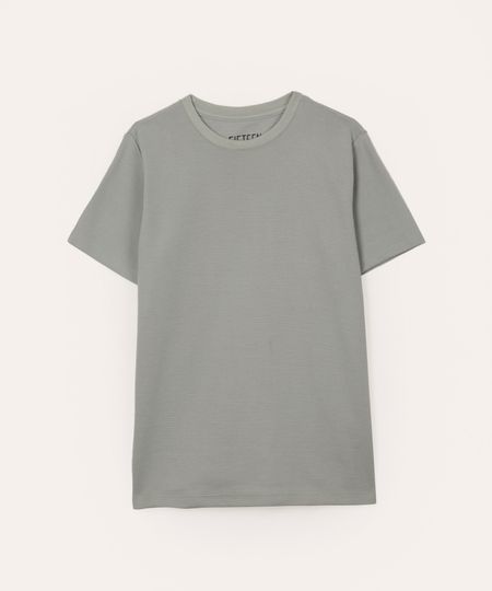 camiseta de algodão juvenil texturizada manga curta azul 12