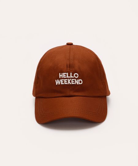 boné aba curva maleável hello weekend marrom UNICO