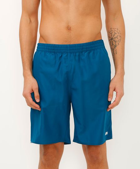 bermuda reta com nervuras na lateral esportiva ace azul P bermuda reta com nervuras na lateral esportiva ace azul P