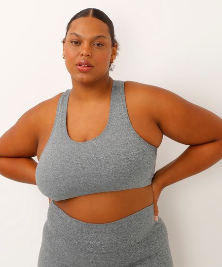 top plus size esportivo ace nadador sem bojo cinza mescla GG1