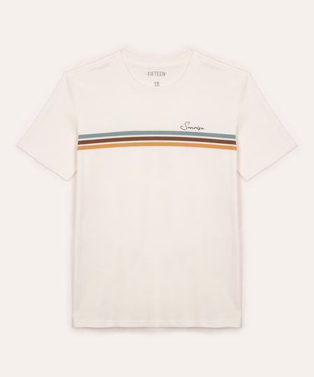 camiseta de algodão juvenil manga curta sunrise off white 10 camiseta de algodão juvenil manga curta sunrise off white 10