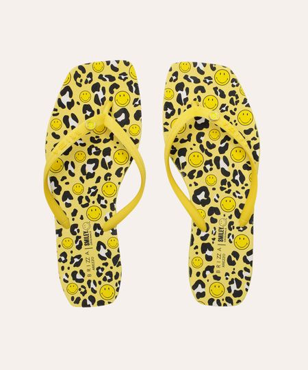 chinelo square animal print brizza smiley amarelo 37-38 chinelo square animal print brizza smiley amarelo 37-38