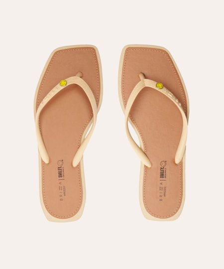 chinelo square smiley brizza arezzo bege 37-38