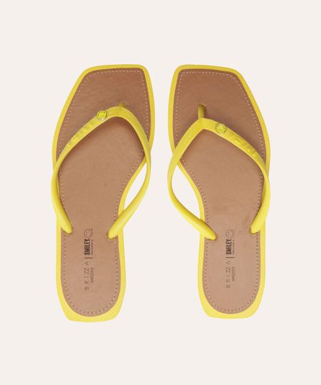 chinelo square smiley brizza arezzo amarelo 35-36 chinelo square smiley brizza arezzo amarelo 35-36