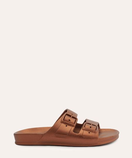 chinelo slide lua brizza arezzo marrom 35-36