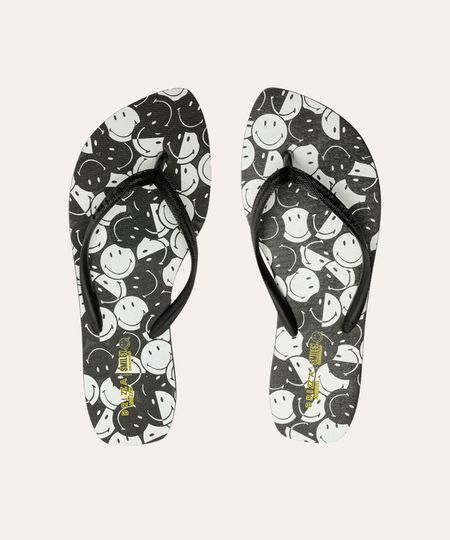 chinelo slim flash brizza smiley preto 35-36 chinelo slim flash brizza smiley preto 35-36