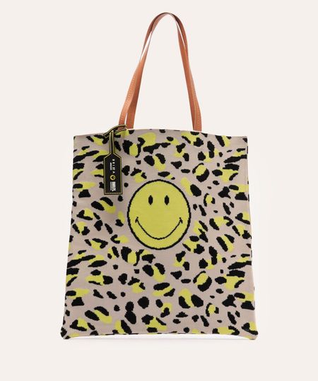 bolsa shopper smiley animal print brizza arezzo colorida UNICO