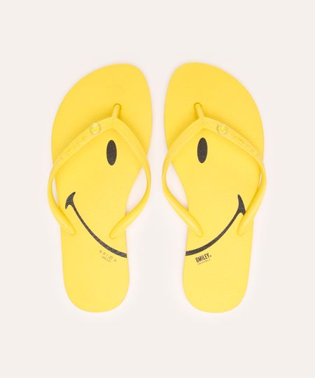 chinelo slim essential brizza arezzo smiley amarelo 33-34 chinelo slim essential brizza arezzo smiley amarelo 33-34