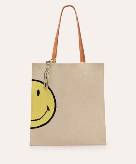 bolsa shopper smiley brizza arezzo bege UNICO