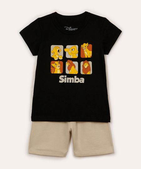 conjunto infantil curto simba preto 2