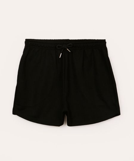 short de moletom juvenil cós com elástico e bolsos preto 10 short de moletom juvenil cós com elástico e bolsos preto 10