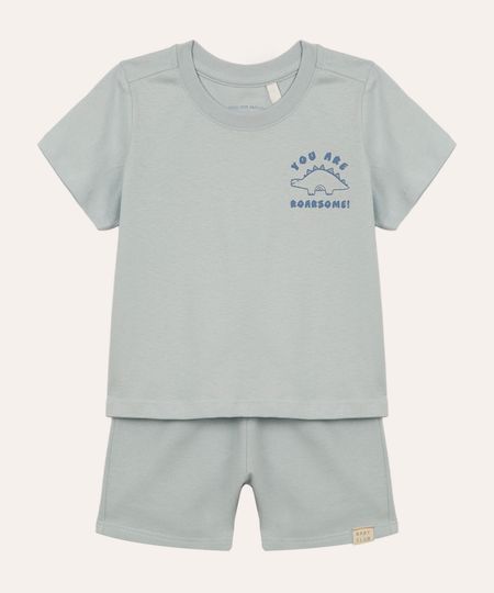 conjunto infantil curto dinossauro azul 2