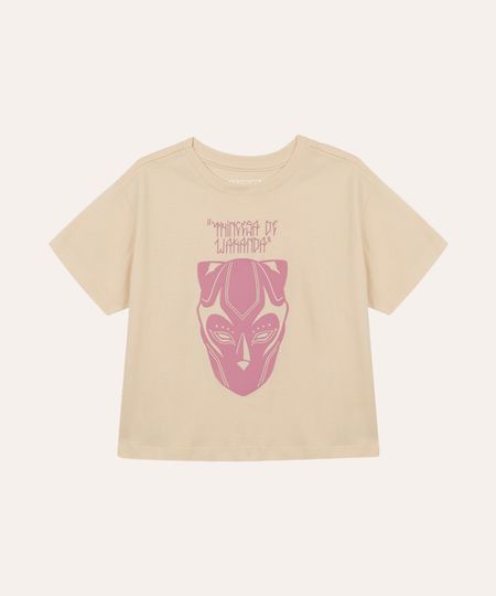 camiseta de algodão infantil pantera negra o poder é nosso bege 10