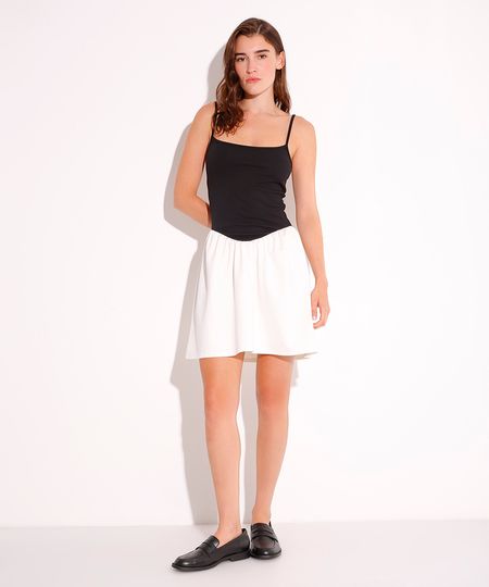 vestido curto alça fina bicolor mindset M
