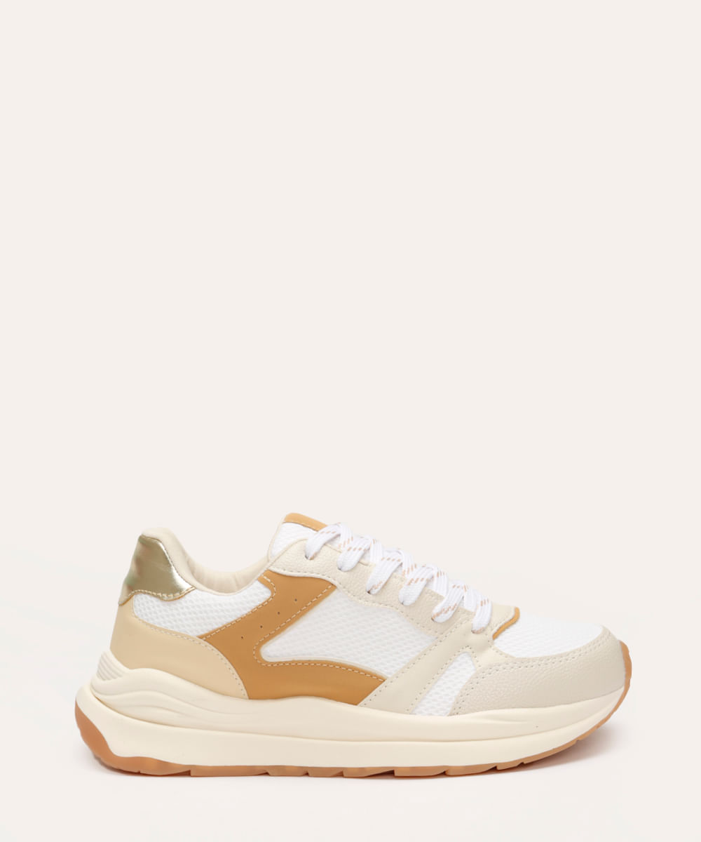 tênis casual com recortes oneself off white