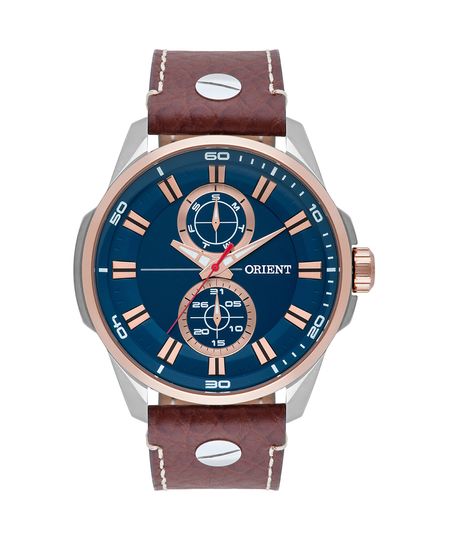 relógio orient mtscm004 d1mb multifunção marrom UNICO