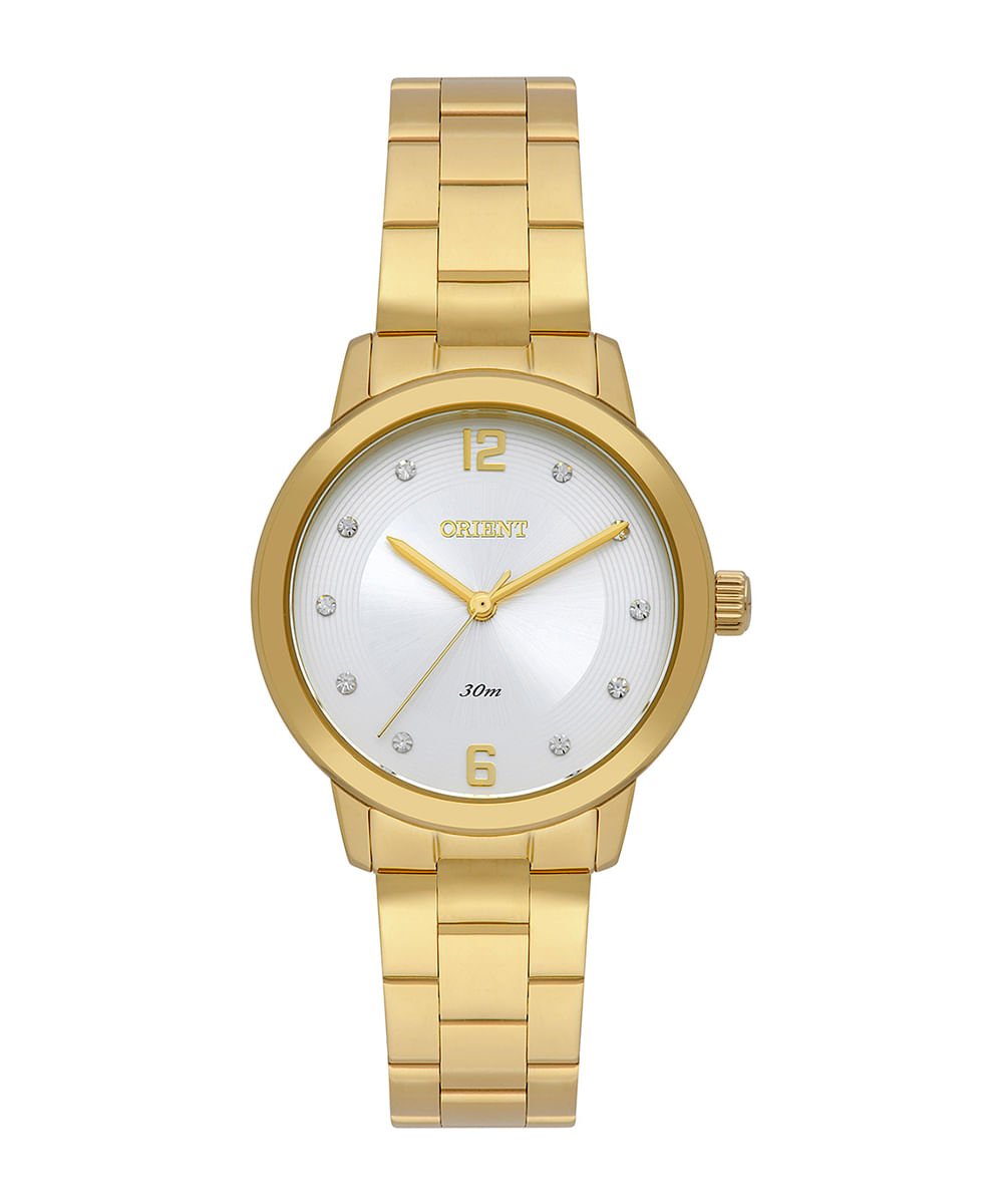 relógio orient fgss0226 s2kx analógico dourado