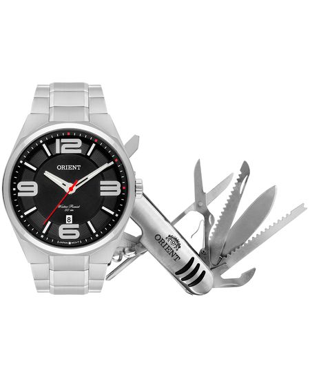 relógio orient mbss1326 ka2rp2sx analógico-calendário prateado UNICO