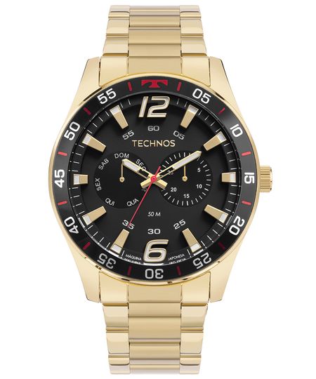 relógio technos 6p25bxk1p analógico dourado UNICO
