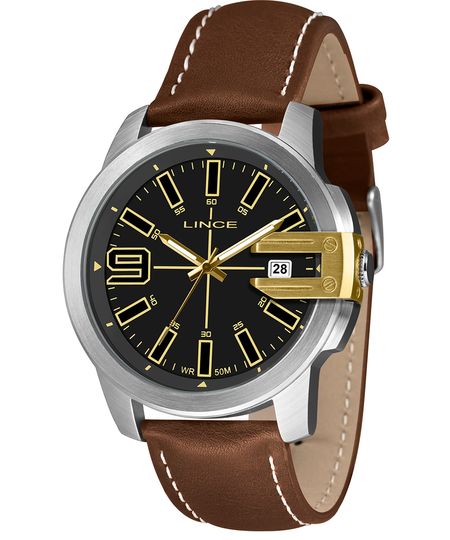 relógio lince mrc4762l48 p2nx analógico-calendário marrom UNICO