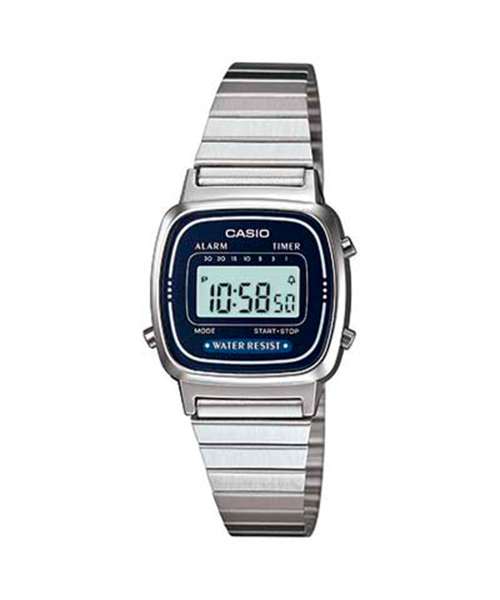 relógio feminino casio digital la670wa2df prateado relógio feminino casio digital la670wa2df prateado