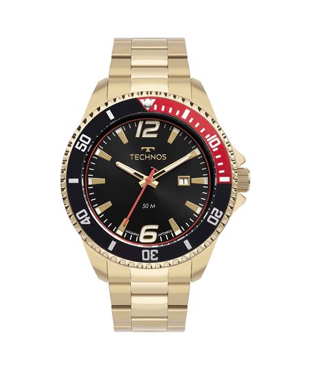 relógio technos 2115ncmk1p analógico dourado UNICO