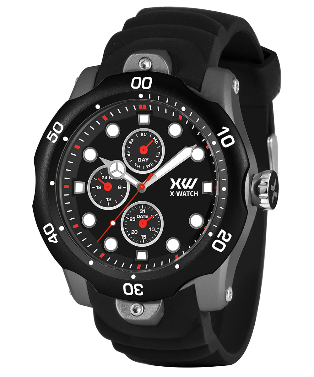 relógio x-games xmppm017 p1px multifunção preto