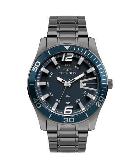 relógio technos 2115tuv1a analógico-calendário cinza UNICO relógio technos 2115tuv1a analógico-calendário cinza UNICO