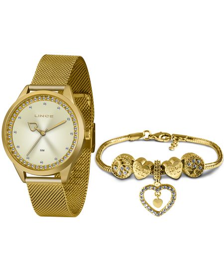 relógio lince lrg4666l ky10c1kx analógico dourado UNICO relógio lince lrg4666l ky10c1kx analógico dourado UNICO