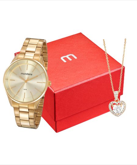 relógio mondaine 32177lpmvde1kf analógico dourado UNICO