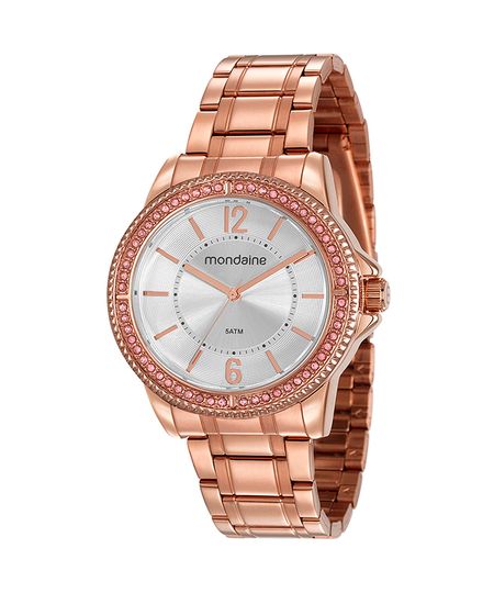 relógio mondaine 53601lpmvre3kd analógico rosê UNICO