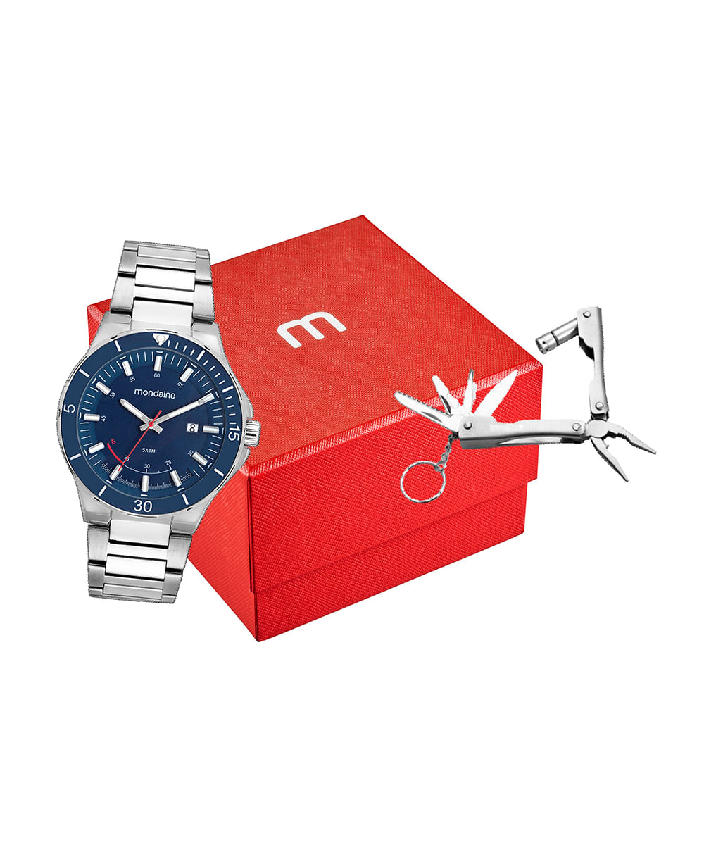 relógio mondaine 32758g0mvne2kb analógico prateado