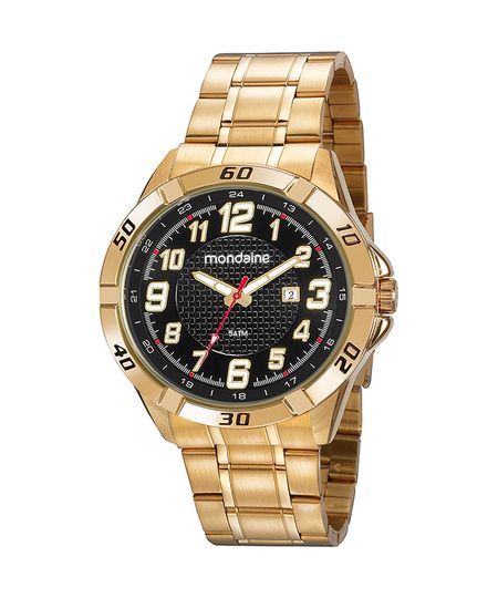 relógio mondaine 53833gpmvde1kt analógico-calendário dourado UNICO relógio mondaine 53833gpmvde1kt analógico-calendário dourado UNICO