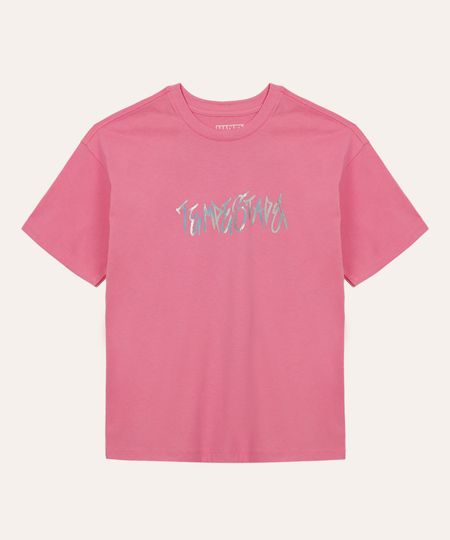 camiseta de algodão juvenil tempestade o poder é nosso rosa 14