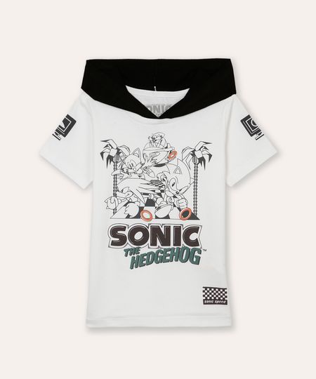 camiseta de algodão infantil com capuz sonic off white 6 camiseta de algodão infantil com capuz sonic off white 6