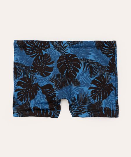 sunga boxer infantil folhagem proteção uv azul 2
