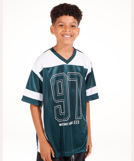 camiseta juvenil esportiva com recorte manga curta verde escuro 10