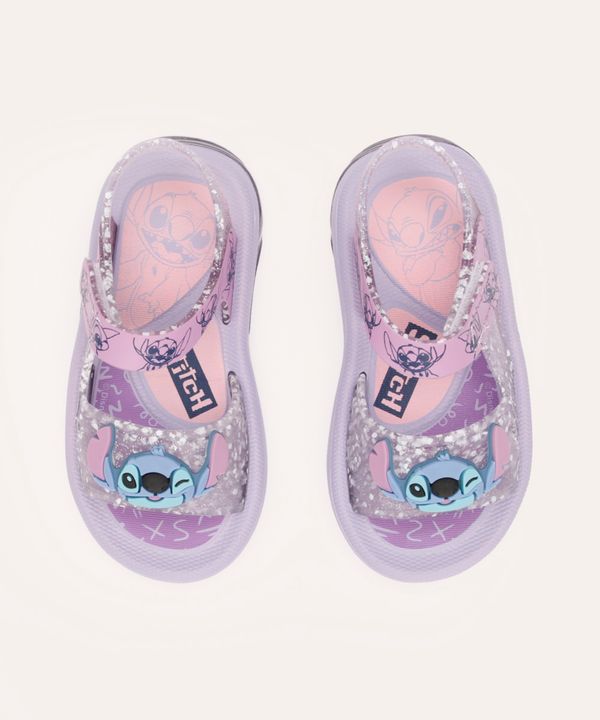 sandália infantil grendene com led stitch lilás 26-27