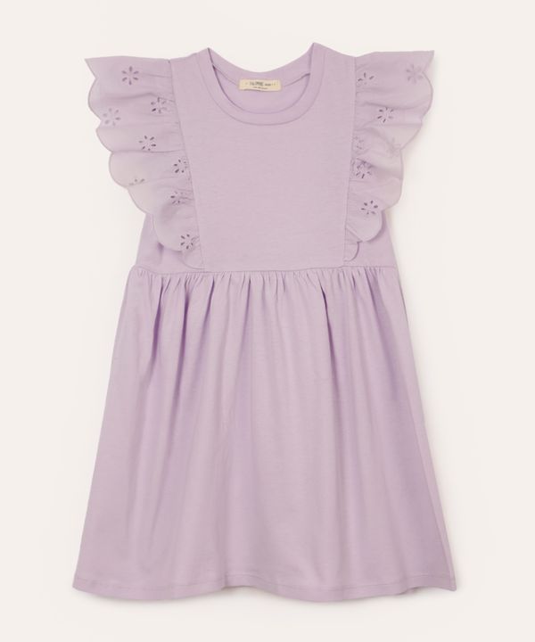 vestido midi infantil babado floral lilás 4