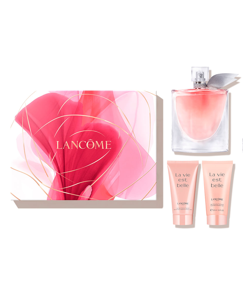 kit lancôme la vie est belle edp 100ml body lotion 50ml shower gel 50ml