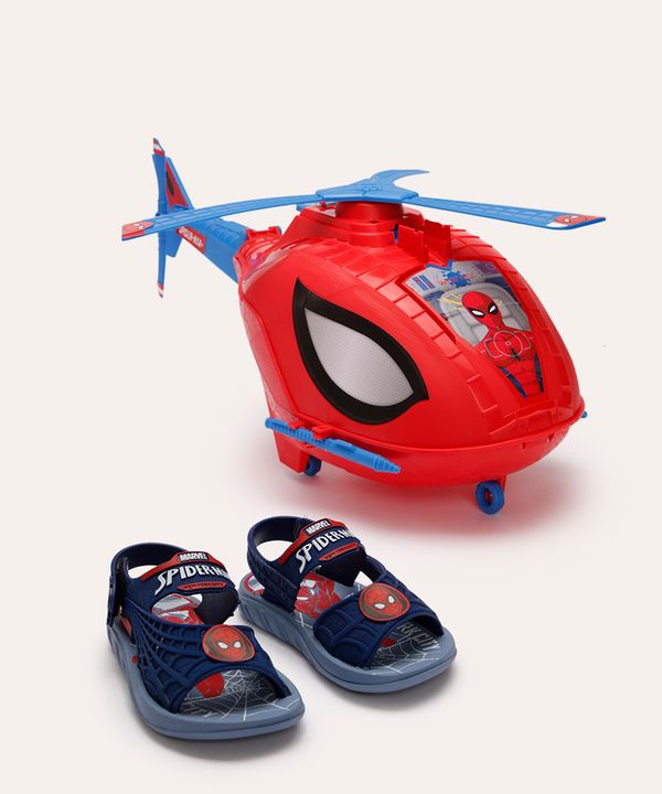 sandália grendene infantil com brinde homem aranha azul 33-34