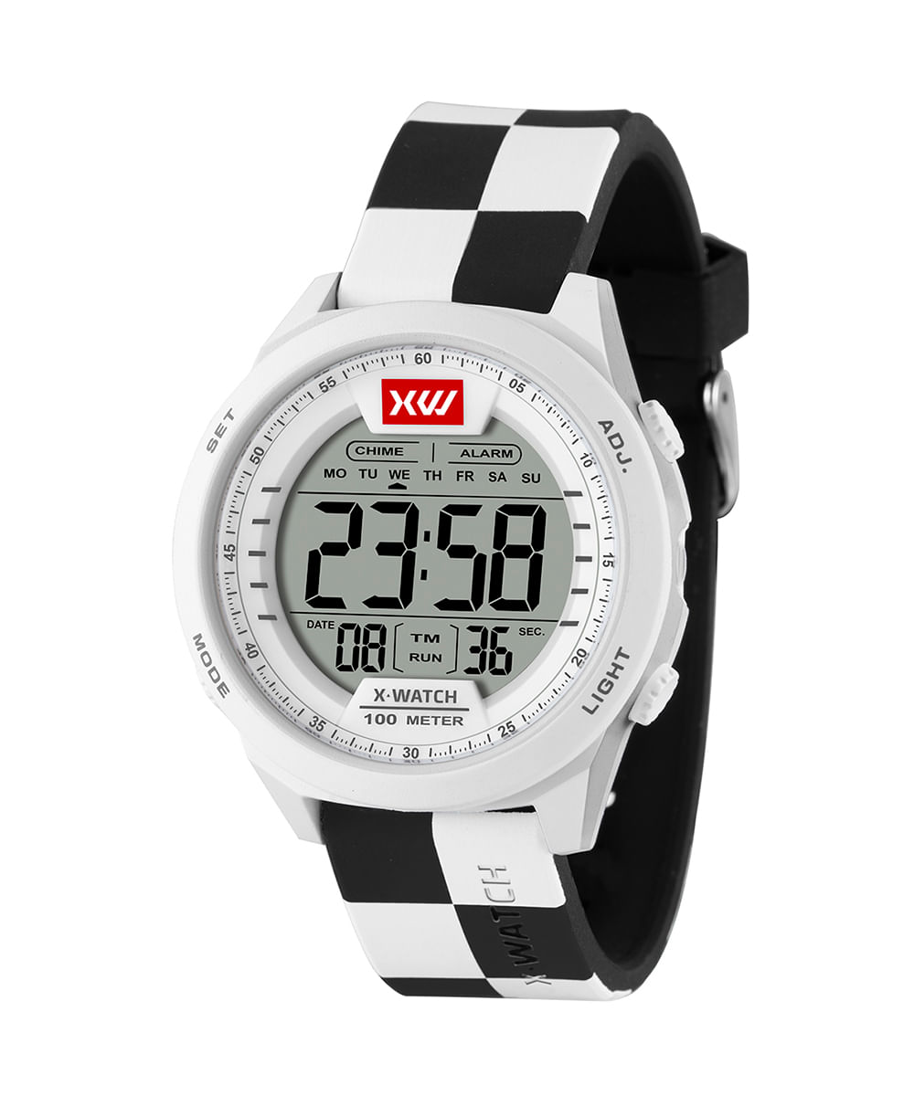 relógio x-watch xmppd785 bxpb digital branco